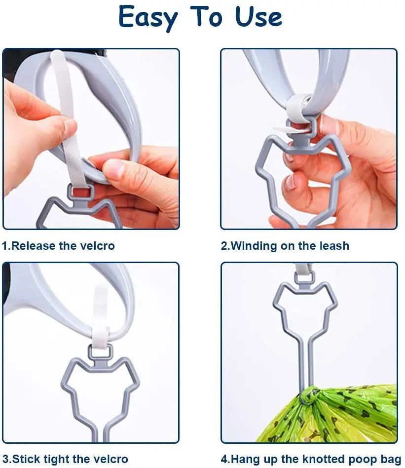 Dog Poop Bag Dispenser with Leash Clip Holder