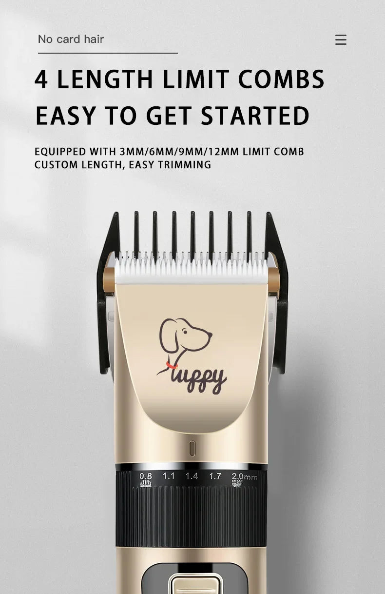 Professional Rechargeable Pet Grooming Clipper Kit for Dogs & Cats