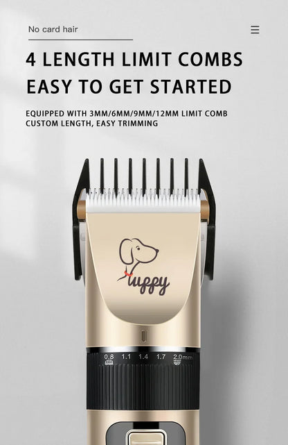 Professional Rechargeable Pet Grooming Clipper Kit for Dogs & Cats