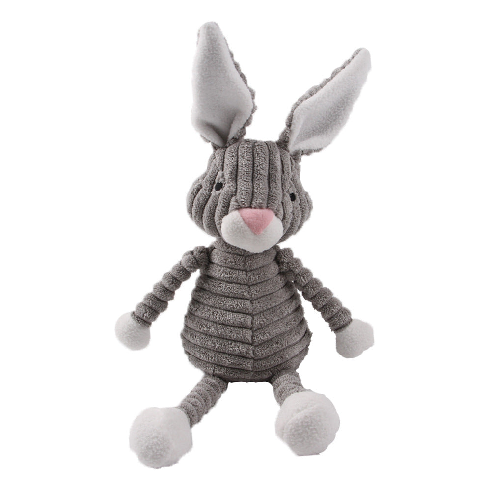 Corduroy Animal Squeaky Dog Toy - Bite Resistant