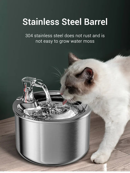 Premium Stainless Steel Cat Water Fountain with Smart Motion Sensor
