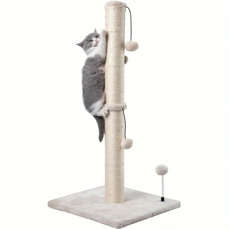 34-Inch Sisal Cat Scratching Post with Hanging Ball Toy