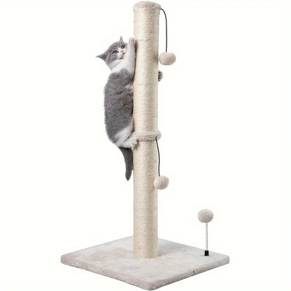 34-Inch Sisal Cat Scratching Post with Hanging Ball Toy
