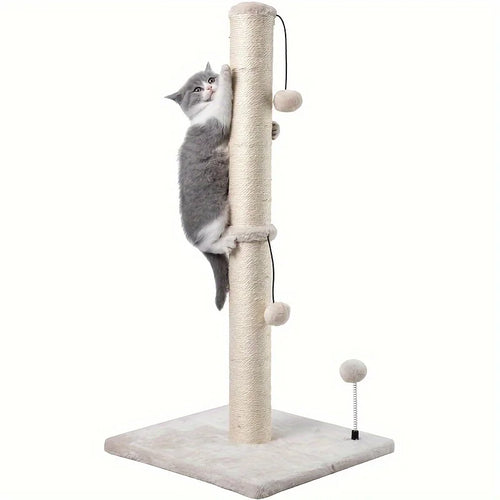 34-Inch Sisal Cat Scratching Post with Hanging Ball Toy