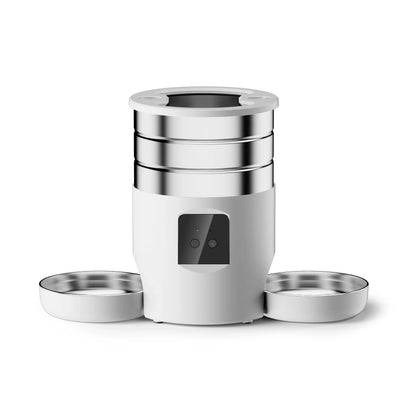 4.5L Smart WiFi Pet Feeder with Dual Stainless Steel Bowls - Automatic Food Dispenser for Cats & Dogs