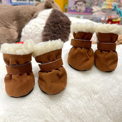Winter Anti-Slip Dog Boots | Set of 4 for Small & Medium Dogs & Cats