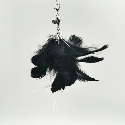 Interactive Bird Feather Wand Cat Toy with Bell - Teaser Stick for Kittens