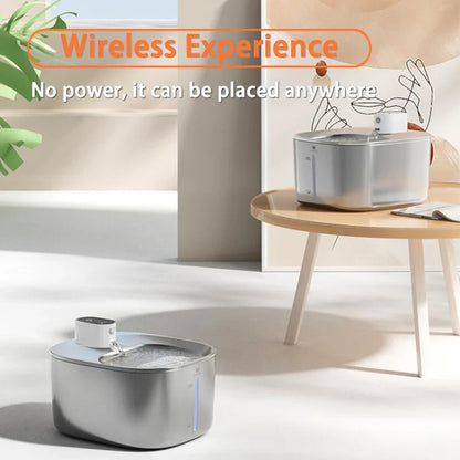 4L Stainless Steel Wireless Pet Water Fountain with Motion Sensor