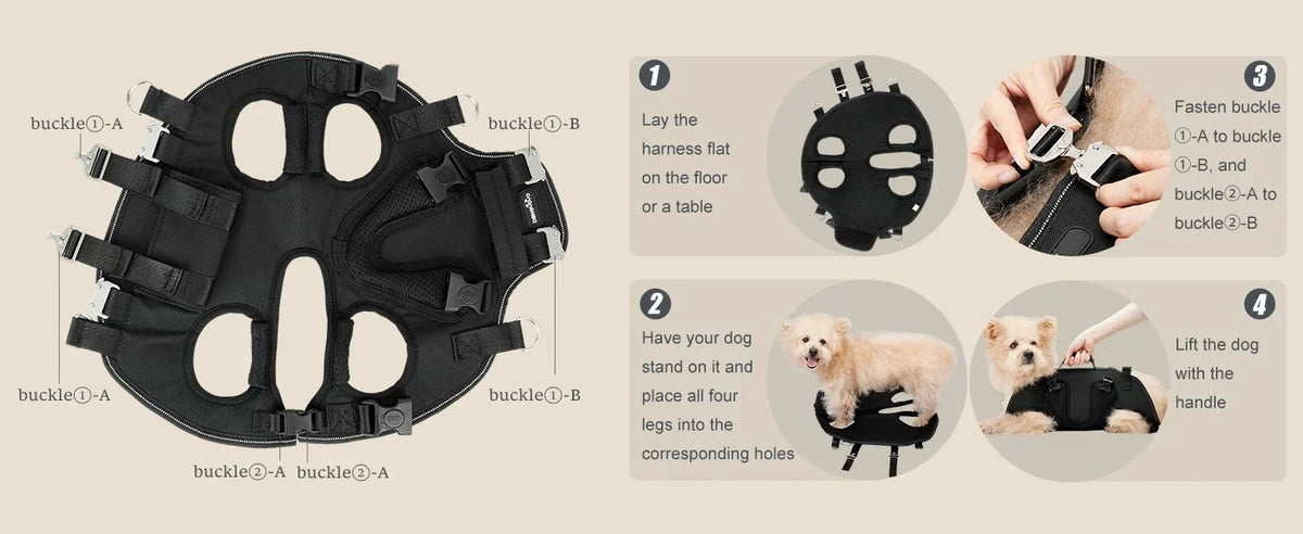 5-in-1 Dog Lift Harness & Sling Carrier with Spine Support