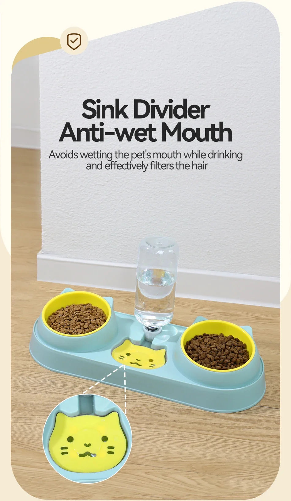 3-in-1 Pet Bowl Set with Automatic Water Dispenser and Dual Feeding System