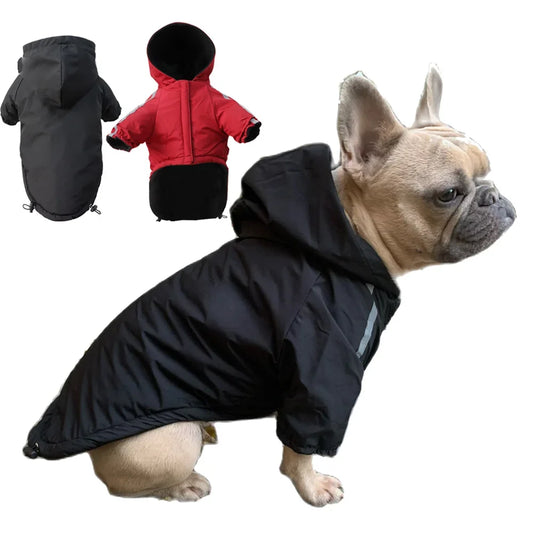 Waterproof Hooded Dog Jacket with Reflective Trim