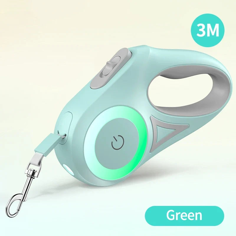 Automatic Retractable Dog Leash with LED Luminous Light for Safe Walking
