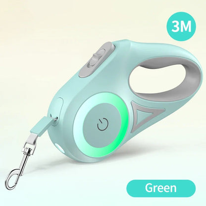 Automatic Retractable Dog Leash with LED Luminous Light for Safe Walking