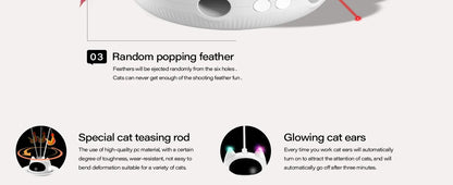 4-in-1 USB Rechargeable Interactive Cat Toy with Feather Wand & Ball