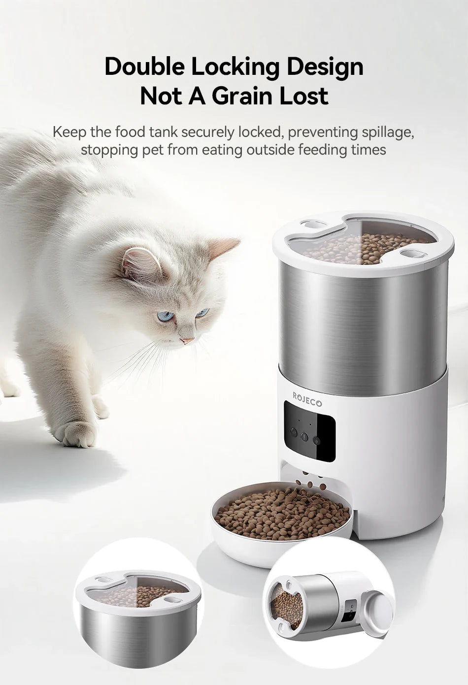 4.5L Smart Pet Feeder with Voice Recording & WiFi App Control