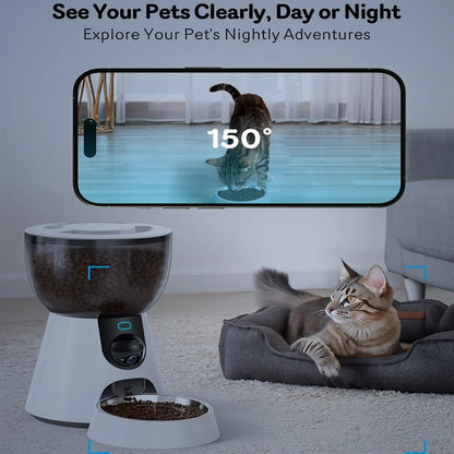 Smart Pet Feeder with 5G Camera - 4L Large Capacity Automatic Food Dispenser