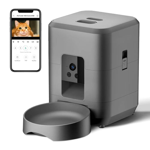 2L Automatic Pet Feeder with App Control & Camera — WiFi Timed Food Dispenser for Cats & Dogs