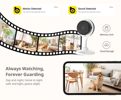 2K Indoor WiFi Security Camera — Baby, Pet & Home Monitor with 2-Way Audio