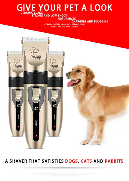 Professional Rechargeable Pet Grooming Clipper Kit for Dogs & Cats