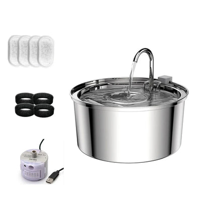 3.2L Stainless Steel Automatic Pet Water Fountain – Cat & Dog Drinking Dispenser with Filter