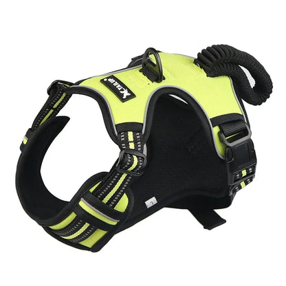 No-Pull Reflective Nylon Dog Harness for Strong Pullers