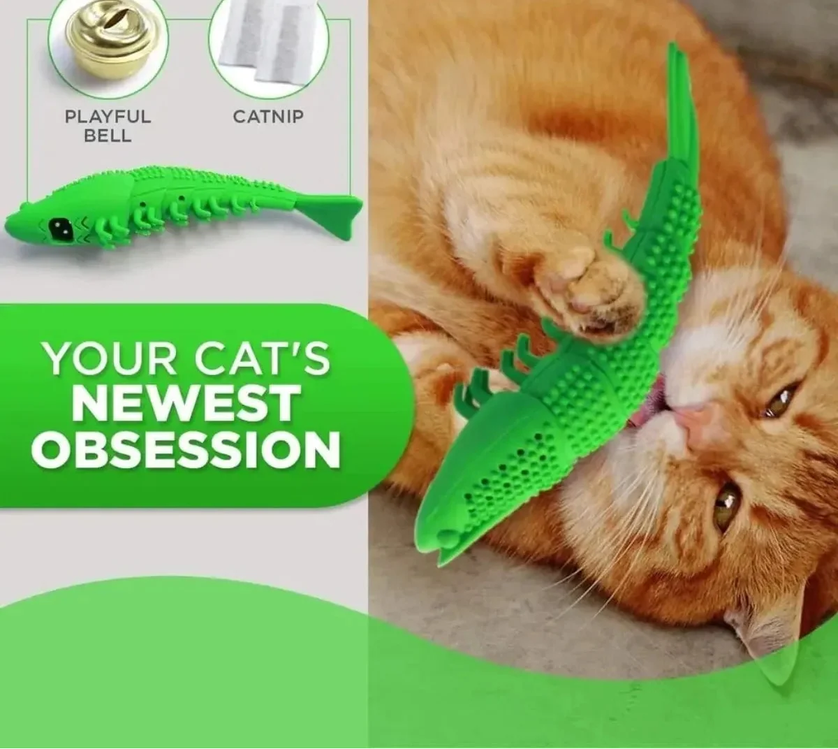 Interactive Cat Toothbrush Chew Toy - Durable Rubber Dental Care and Treat Dispenser