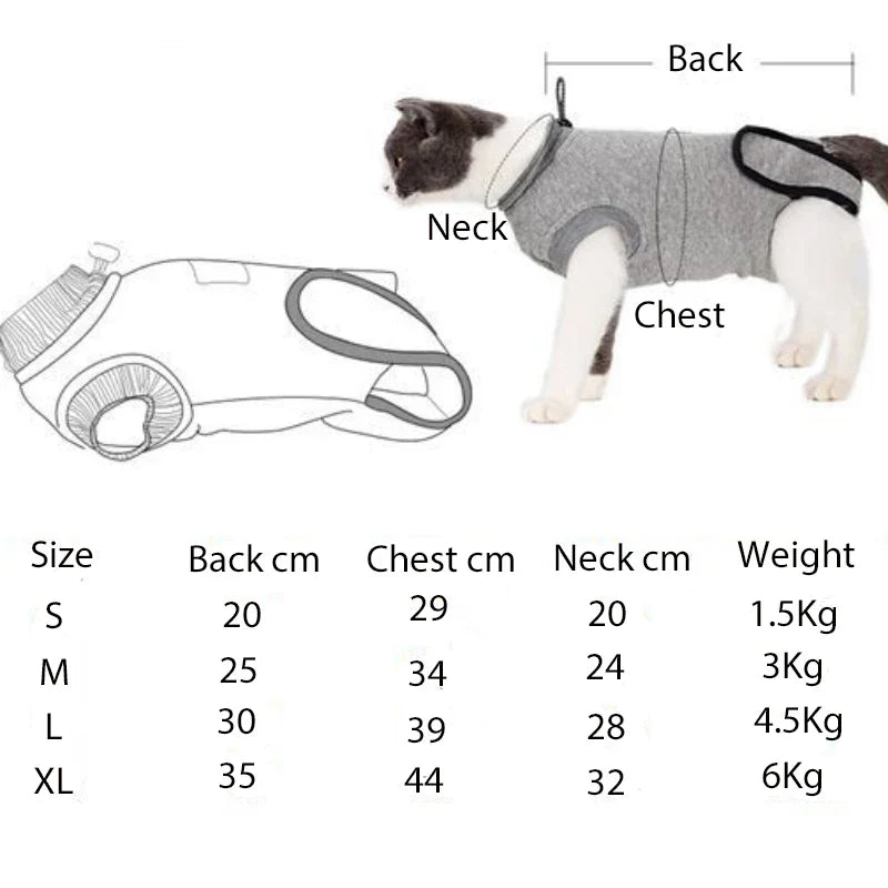 Post-Surgery Recovery Jumpsuit for Cats & Small Dogs