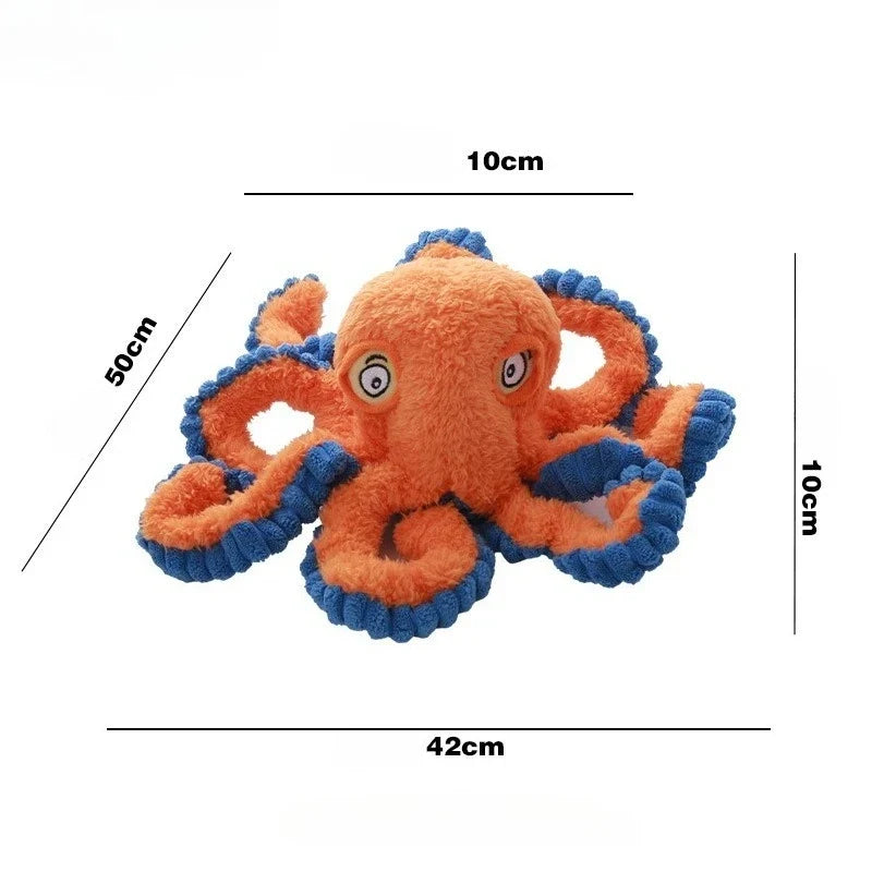Octopus Plush Dog Toy - Bite Resistant Interactive Toy for Small & Large Dogs