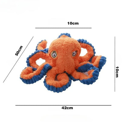 Octopus Plush Dog Toy - Bite Resistant Interactive Toy for Small & Large Dogs