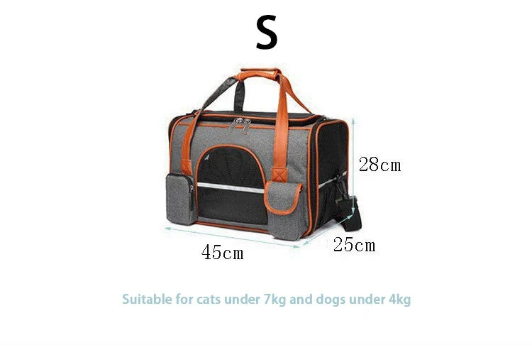 Anti-Collapse Pet Carrier Handbag with Storage Pockets