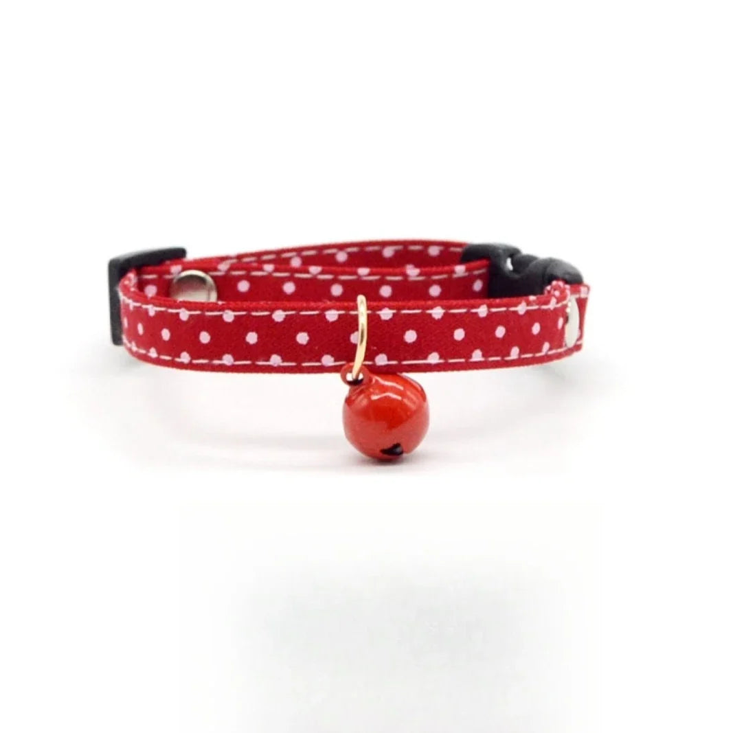 Adjustable Red Cat Collar with Bell