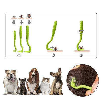 Tick and Flea Remover Tool Set for Cats and Dogs