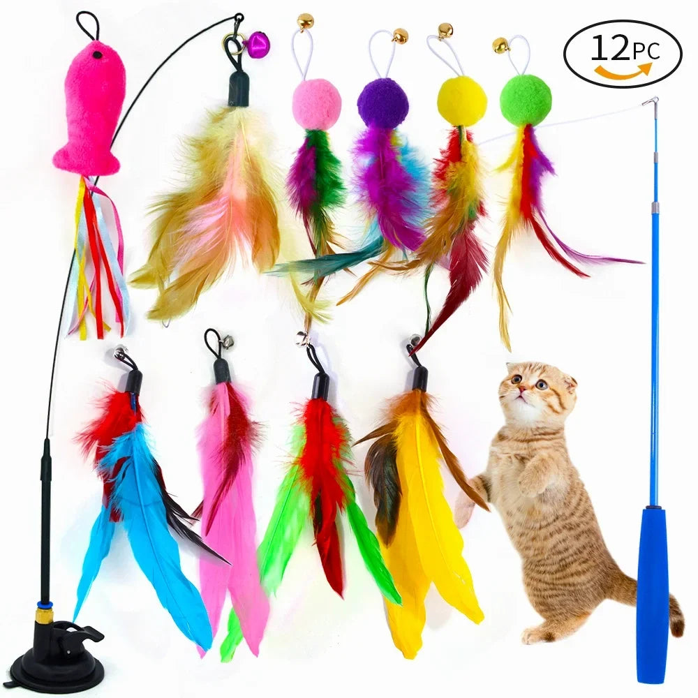 Suction Cup Cat Wand 12-Pack Set