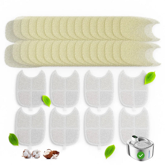 Replacement Filters for Pet Water Fountain - 6-Layer Filtration System (8-Pack)