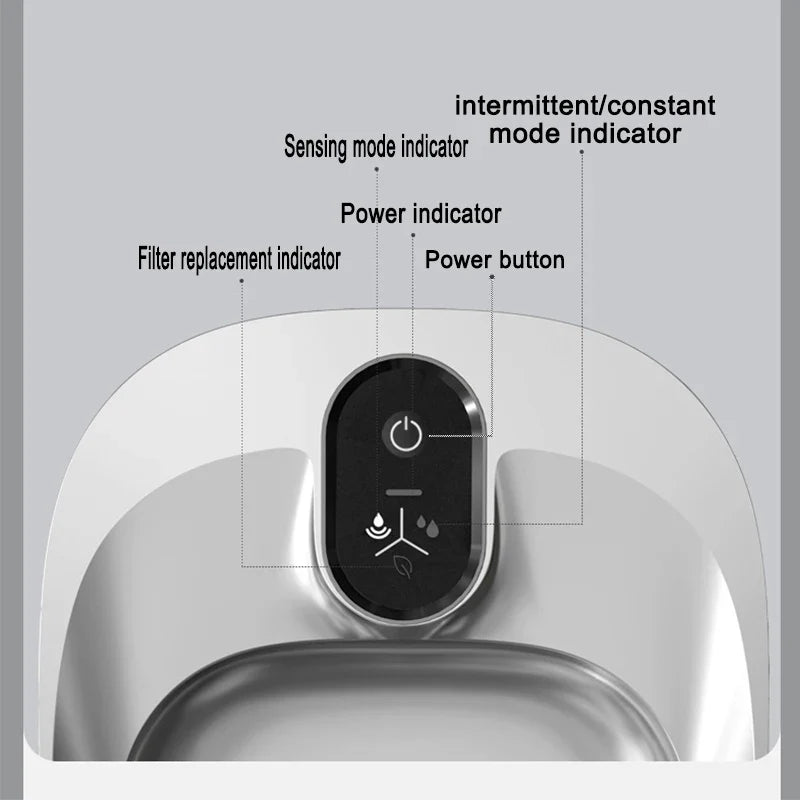 4L Stainless Steel Wireless Pet Water Fountain with Motion Sensor