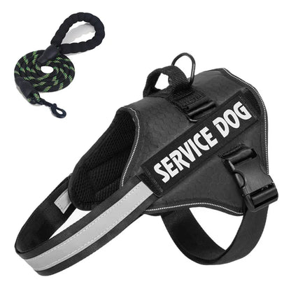 Reflective Adjustable Dog Chest Harness & Walking Lead for Large Dogs