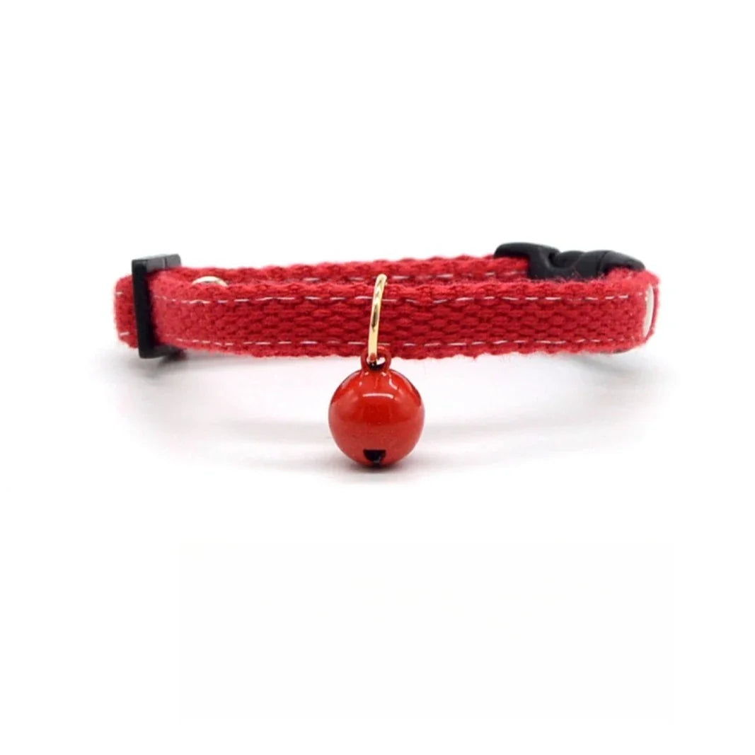Adjustable Red Cat Collar with Bell