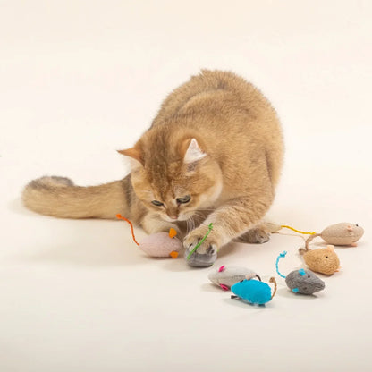 Catnip Mouse Toys with Rattle