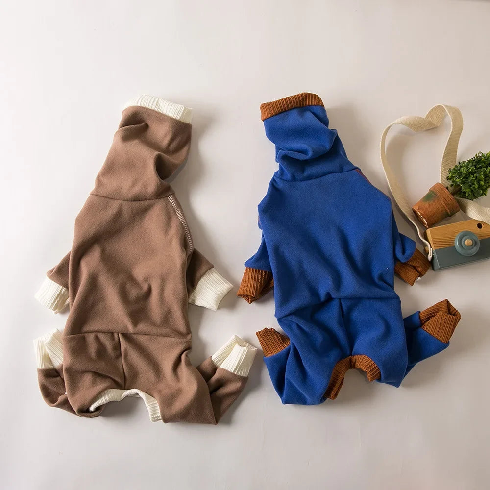 High-Neck Plush Dog Jumper — Four-Legged Warm Base Layer