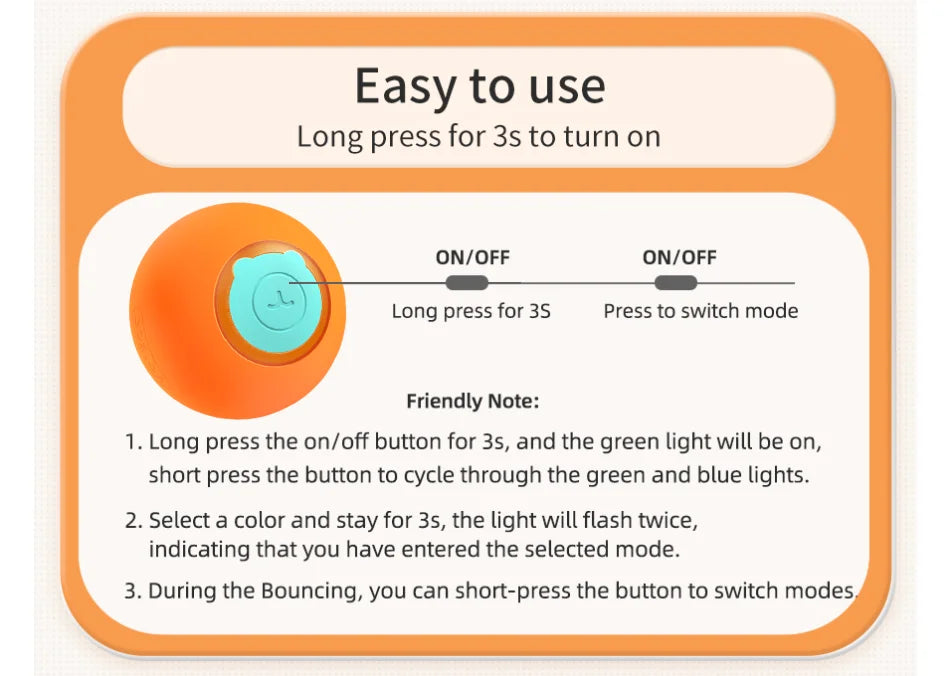 Smart Interactive Cat Ball - Automatic Rolling Electric Pet Toy