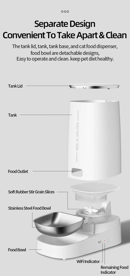 Smart WiFi Automatic Cat Feeder with Remote Control