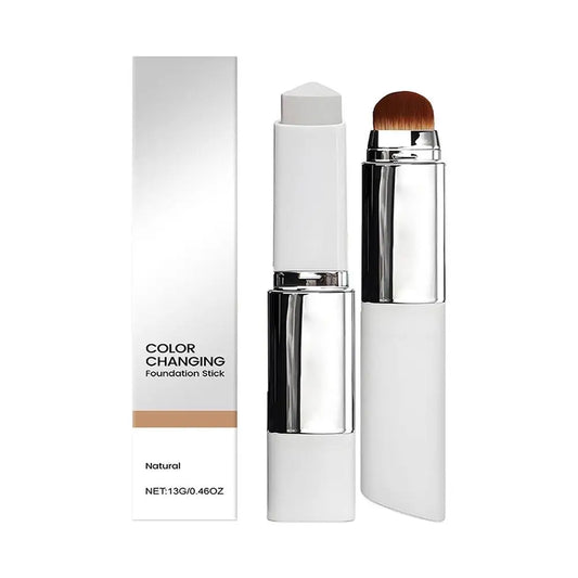 Color Changing Foundation Stick Double-Headed Cover Cream Concealer Stick with Detachable Brush