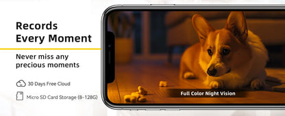 2K Indoor WiFi Pet Camera — 360° Pan & Tilt with Night Vision & 2-Way Audio