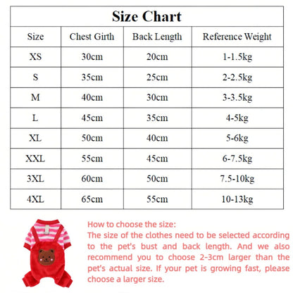 Soft Fleece Jumpsuit with Leash Ring for Small, Medium & Large Dogs & Cats