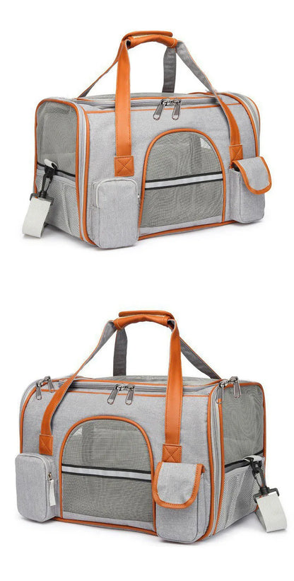 Anti-Collapse Pet Carrier Handbag with Storage Pockets