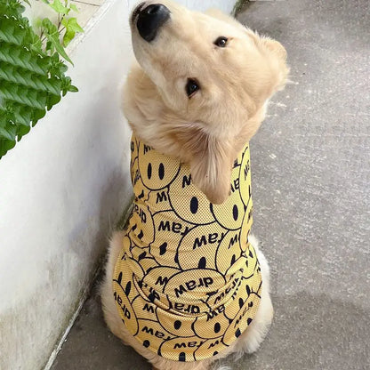Cartoon Print Dog Cooling Vest Shirt | Soft Summer Top for Medium & Large Dogs