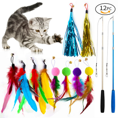 Cat Wand Toy 12-Piece Replacement Set