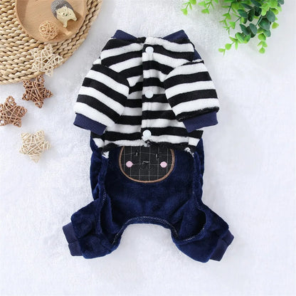 Soft Fleece Jumpsuit with Leash Ring for Small, Medium & Large Dogs & Cats