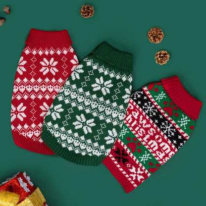 Christmas Pet Sweater, Hoodie & Scarf — Festive Warm Clothes for Dogs & Cats
