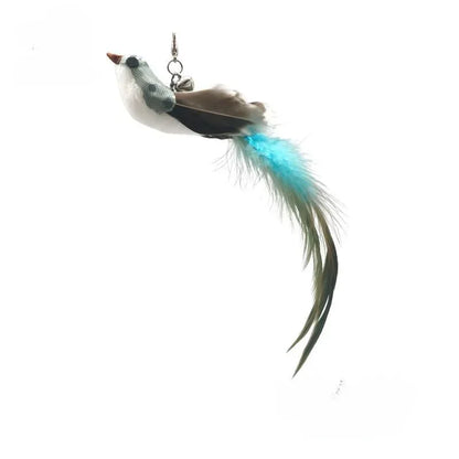 Interactive Bird Feather Wand Cat Toy with Bell - Teaser Stick for Kittens